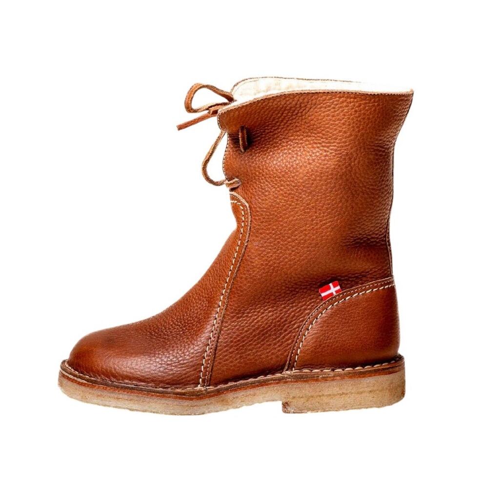 Duckfeet Arhus Nut Sherpa Pebble Leather Boots Size 39